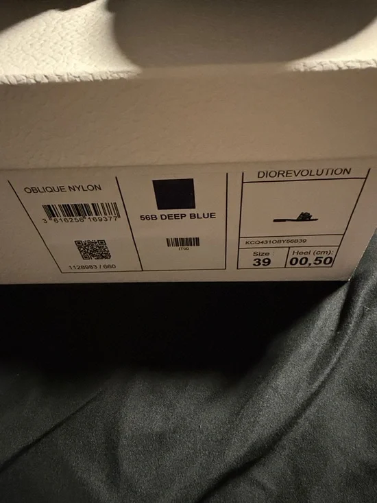 Dior Navy and Beige Christian Dior Logo Slide Sandals - Picture 3 of 3